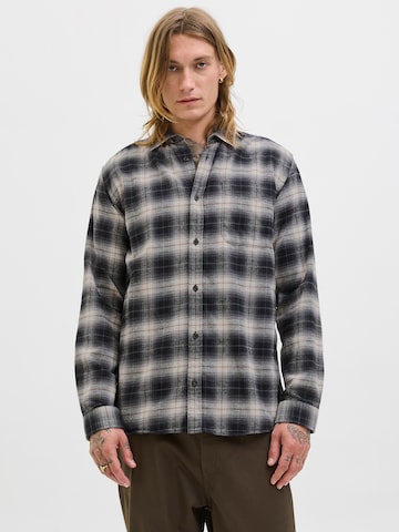 JACK & JONES Comfort fit Button Up Shirt 'JJJames' in Grey: front