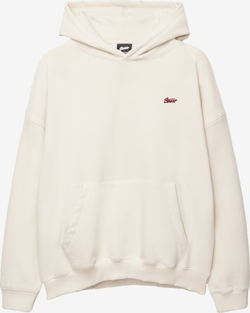 Pull&Bear Collegepaita 'STWD' värissä valkoinen: etupuoli