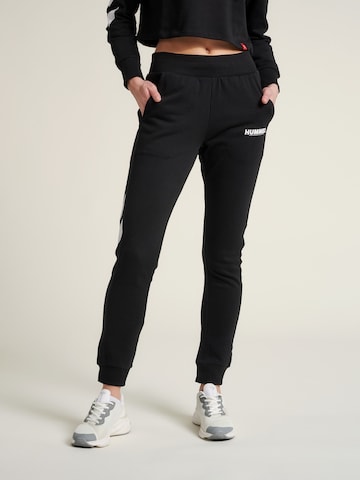 HummelTapered Sportske hlače - crna boja: prednji dio