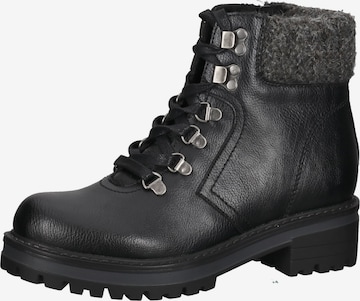Bama Lace-Up Ankle Boots in Black: front