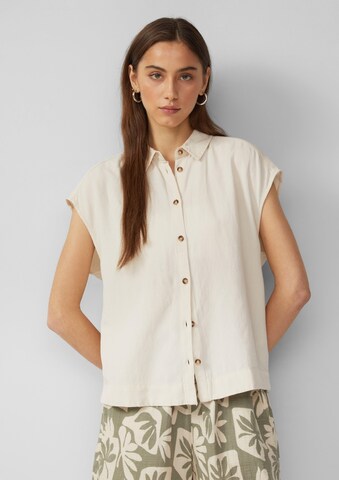 QS Blouse in Beige: voorkant