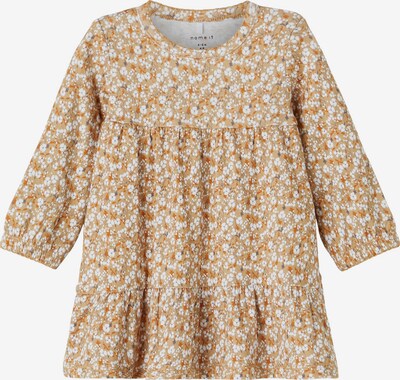 NAME IT Kleid 'Kaisa' in taubenblau / hellbraun / honig / weiß, Produktansicht