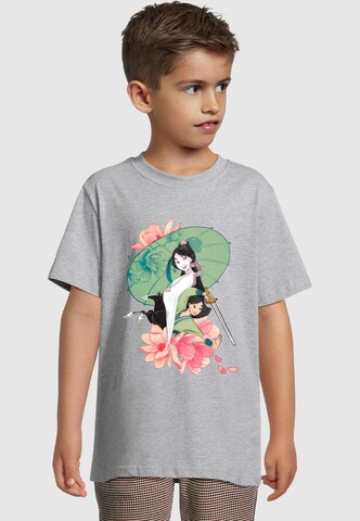 T-Shirt 'Mulan - Magnolia Collage 2.0' ABSOLUTE CULT en gris : devant