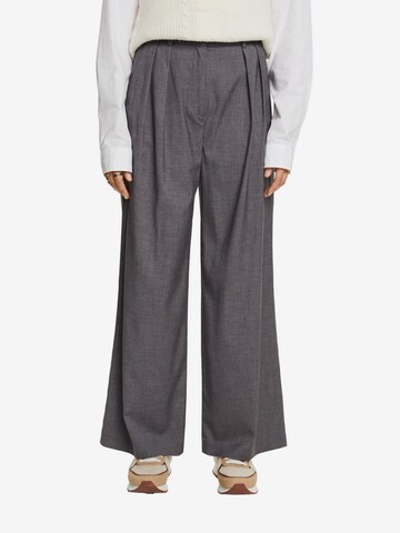 Wide Leg Pantalon à pince ESPRIT en gris : devant