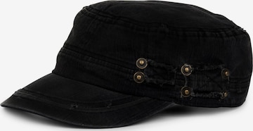 styleBREAKER Cap 'Military Cap Destroyed Used Look' in Black: front