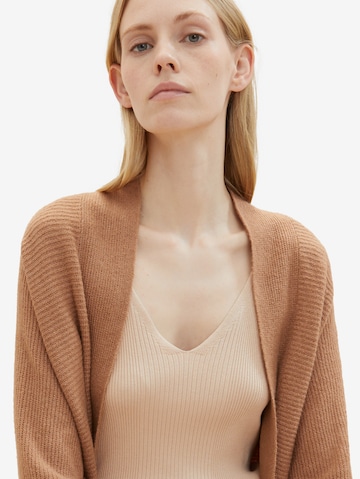 TOM TAILOR Knit cardigan in Brown