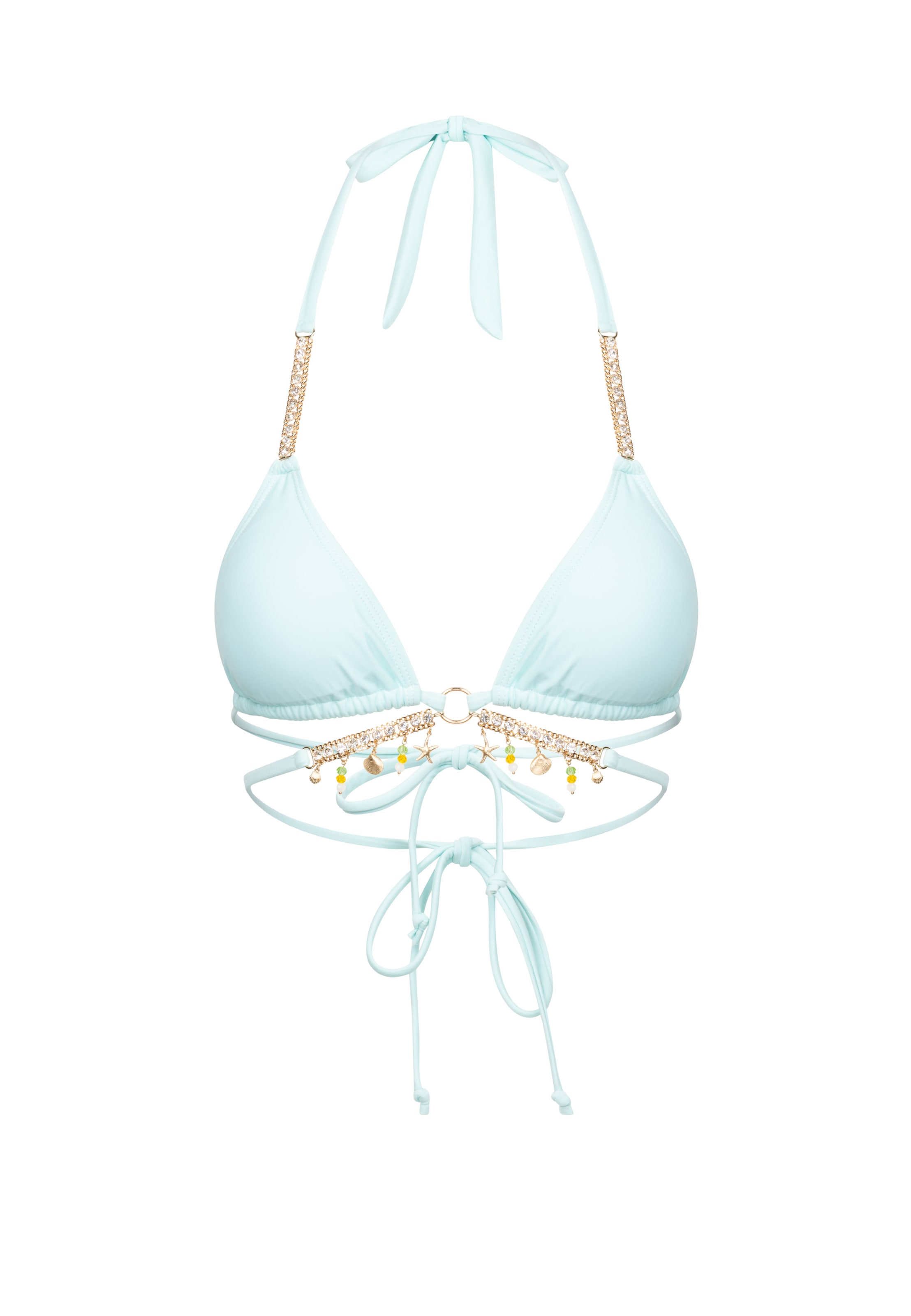 Moda Minx Triangel Bikinitop 'Seychelles' in Blau: Vorderseite