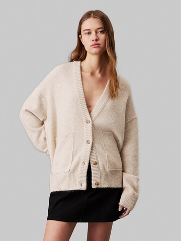 Calvin Klein Jeans Strickjacke in Beige: Vorderseite