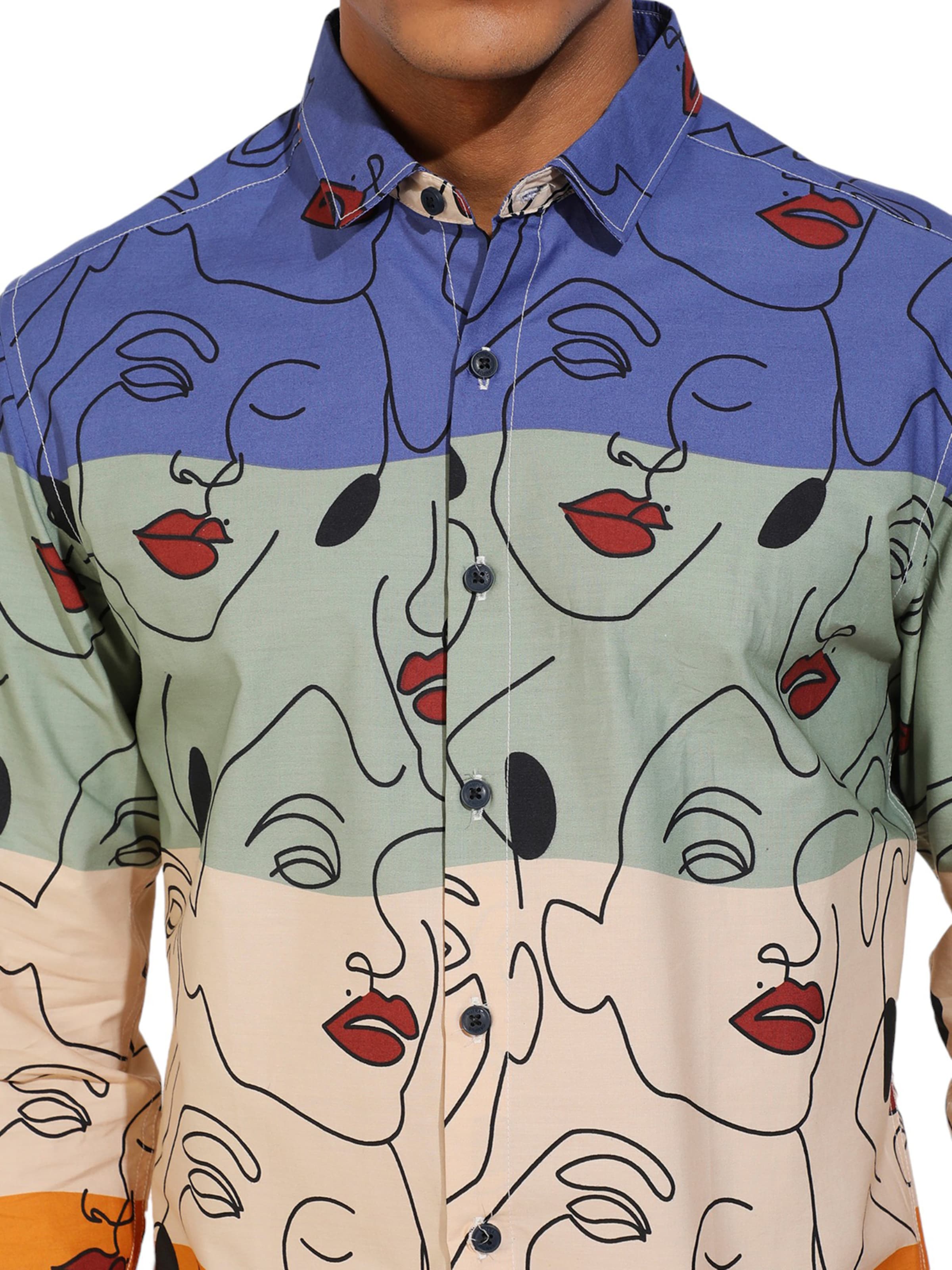 Campus Sutra Regular fit Button Up Shirt ' Major ' in Mixed colours