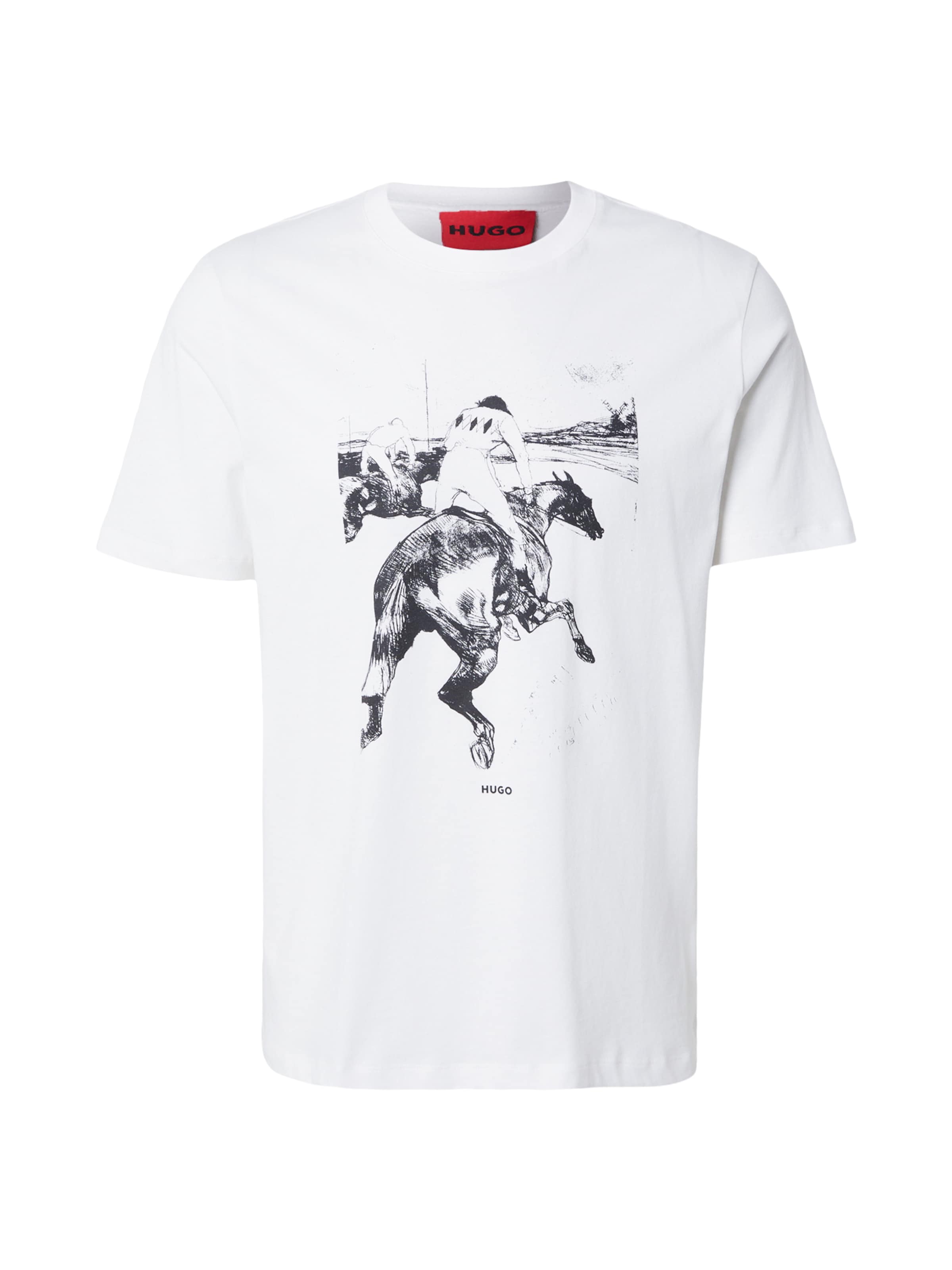T-Shirt 'Duhorse' HUGO en blanc : devant