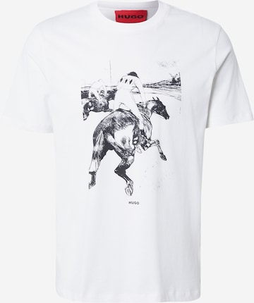 T-Shirt 'Duhorse' HUGO en blanc : devant