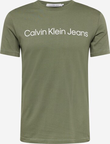 Calvin Klein Jeans T-shirt i grön: framsida