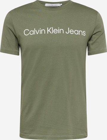 Calvin Klein Jeans Μπλουζάκι σε πράσινο: μπροστά