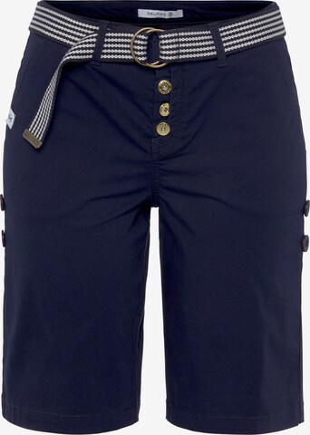 DELMAO Regular Chino Pants in Blue: front