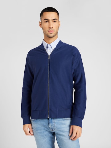 UNITED COLORS OF BENETTON Zip-Up Hoodie in Blue: front