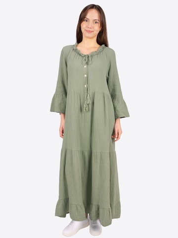 Seasons of April Jurk 'AMARA MUSSELIN ' in Groen