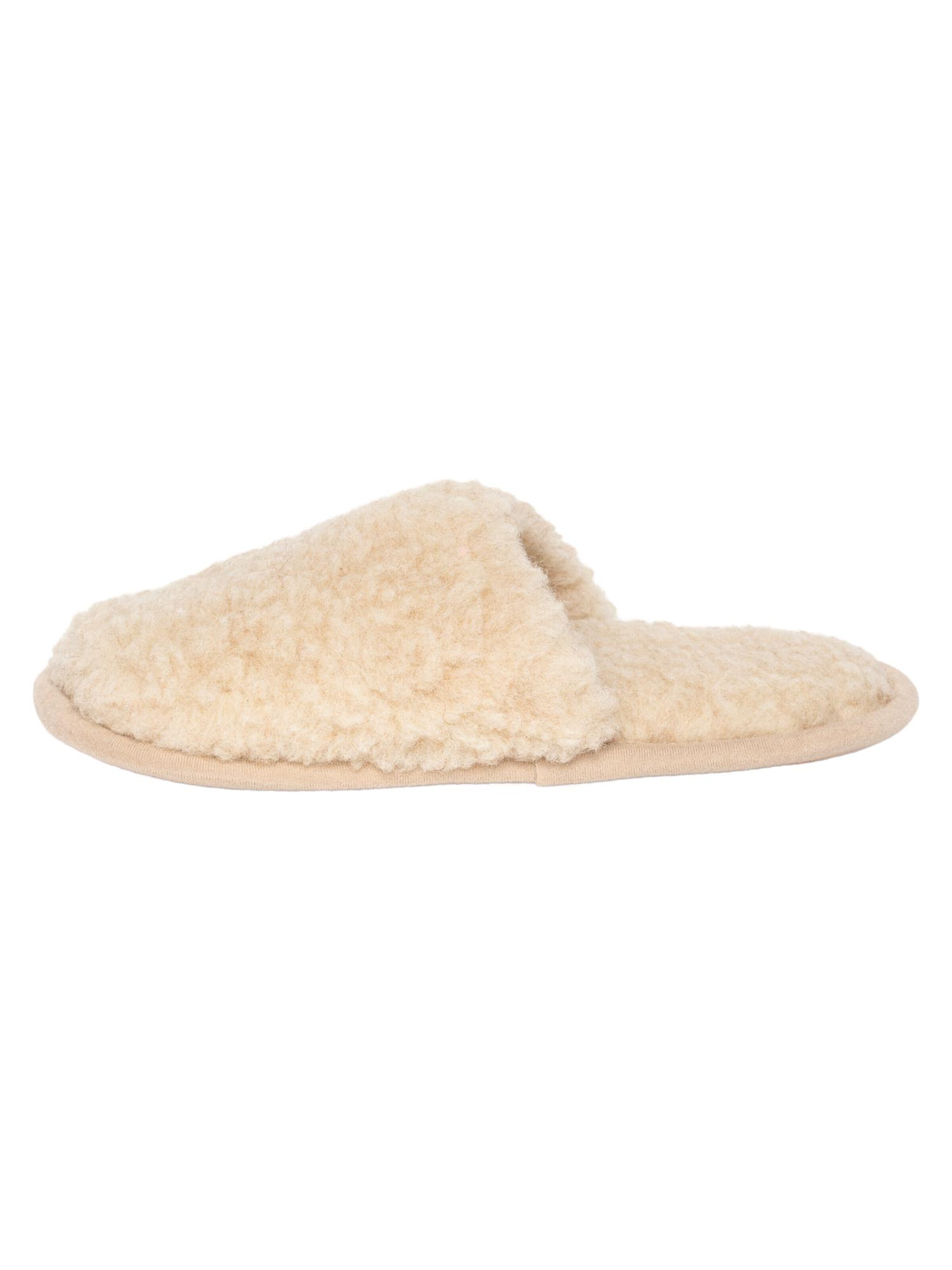 Gottstein Huisschoenen 'Curly Wool' in Beige: voorkant