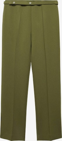MANGO Spodnie w kant 'Creta' w kolorze zielony: przód