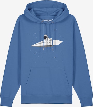 Watapparel Sweatshirt ' Fly me to the moon ' in Blauw: voorkant