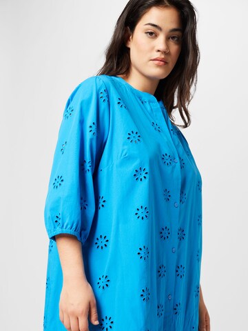 ONLY Carmakoma Shirt Dress 'Selina' in Blue