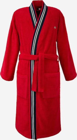 LACOSTE Long Bathrobe 'CLUB' in Red: front