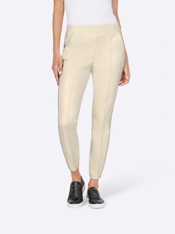 heine Regular Broek in Beige: voorkant