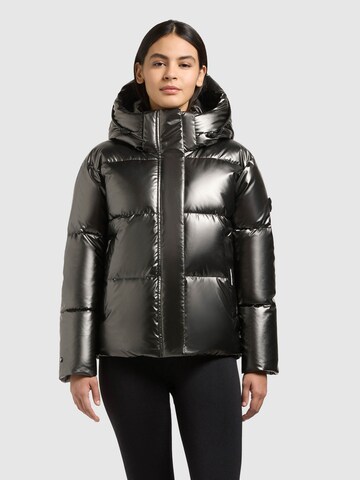 khujo Winterjas 'Devina3 Shiny' in Zwart: voorkant