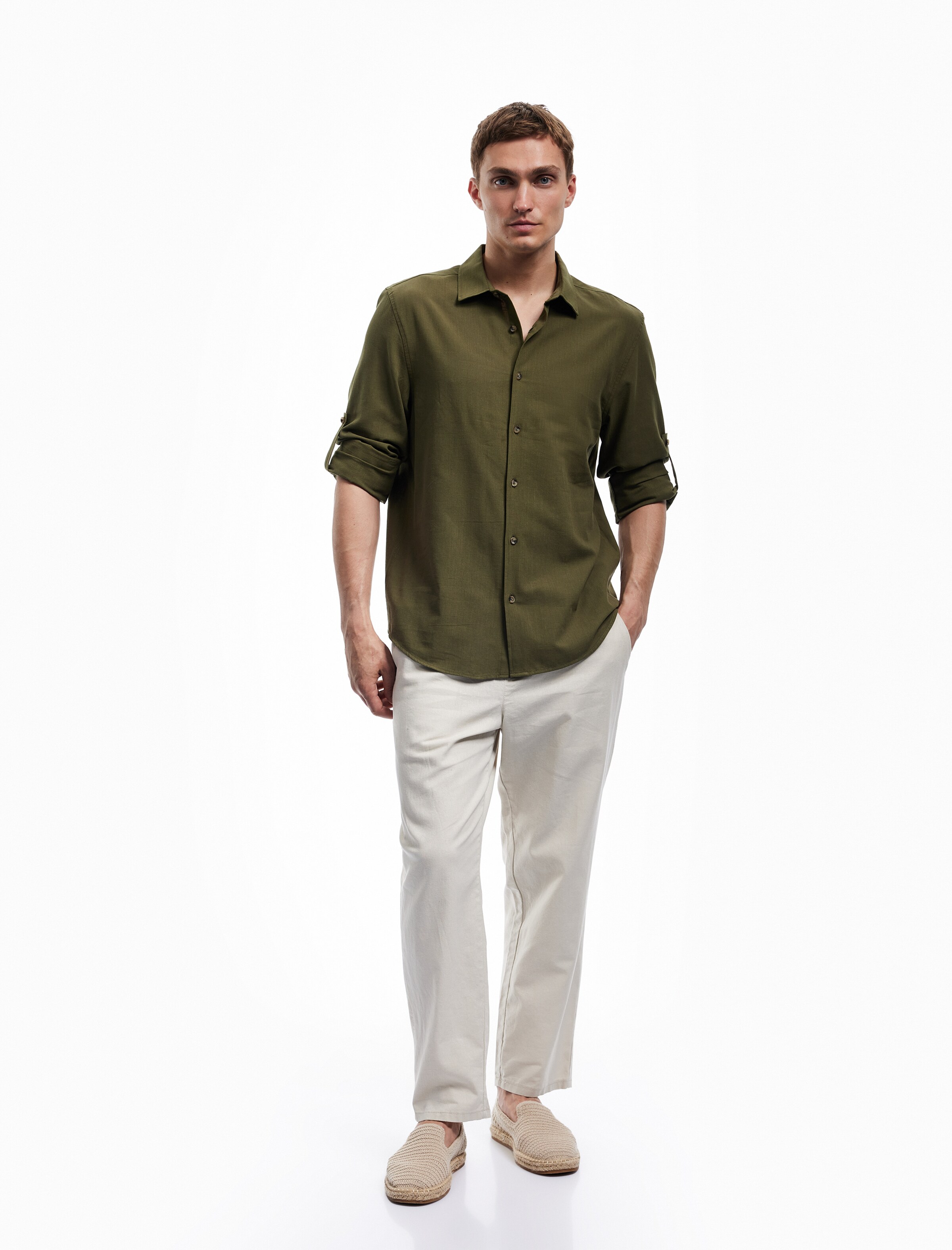 Koton Regular fit Button Up Shirt in Green