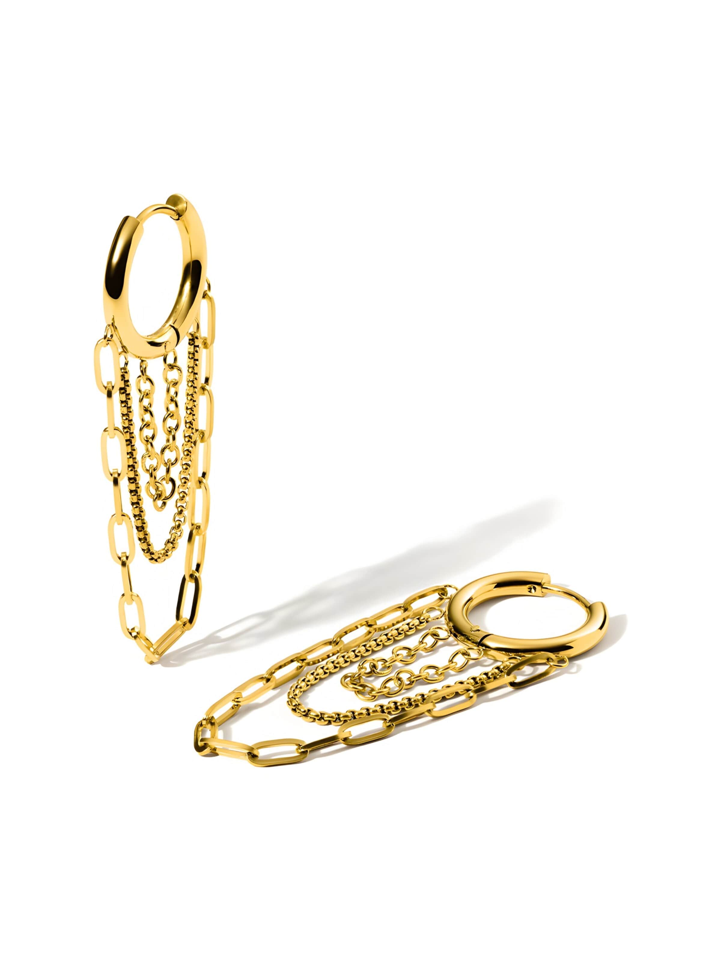 hiBALI Earrings 'Chain Hoops' in Gold: front