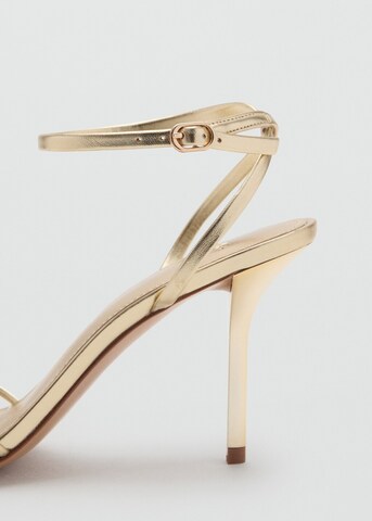 MANGO Strap Sandals 'Zazos1' in Gold