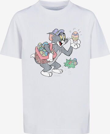 ABSOLUTE CULT Shirt 'Tom and Jerry - Tom Egg Hunt' in Wit: voorkant