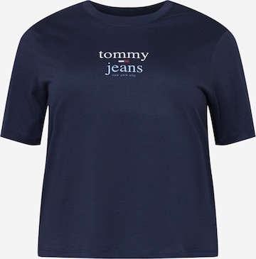 Tricou de la Tommy Jeans Curve pe albastru: față
