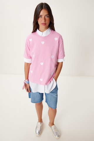 rožinė Happiness İstanbul Marškinėliai