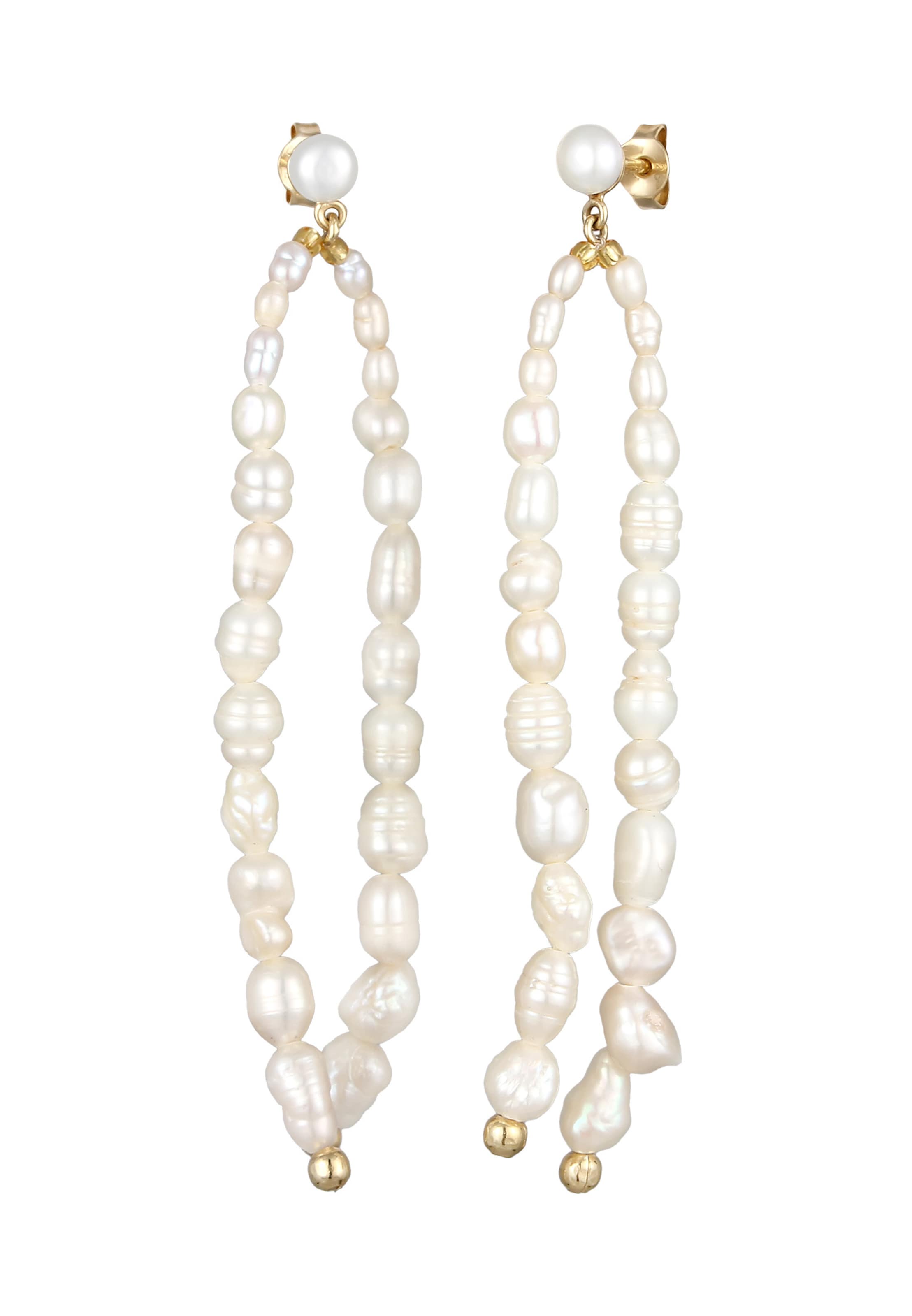 ELLI PREMIUM Ohrringe in Weiß: Vorderseite