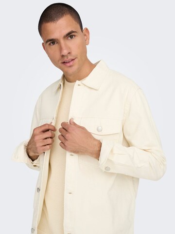 Only & Sons Regular fit Button Up Shirt 'Tron' in White