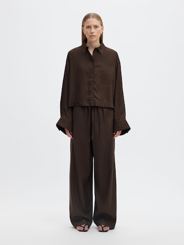 SELECTED Wide leg Trousers in Brown