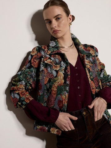 Apricot Floral Tapestry Jacket ' ' in Schwarz