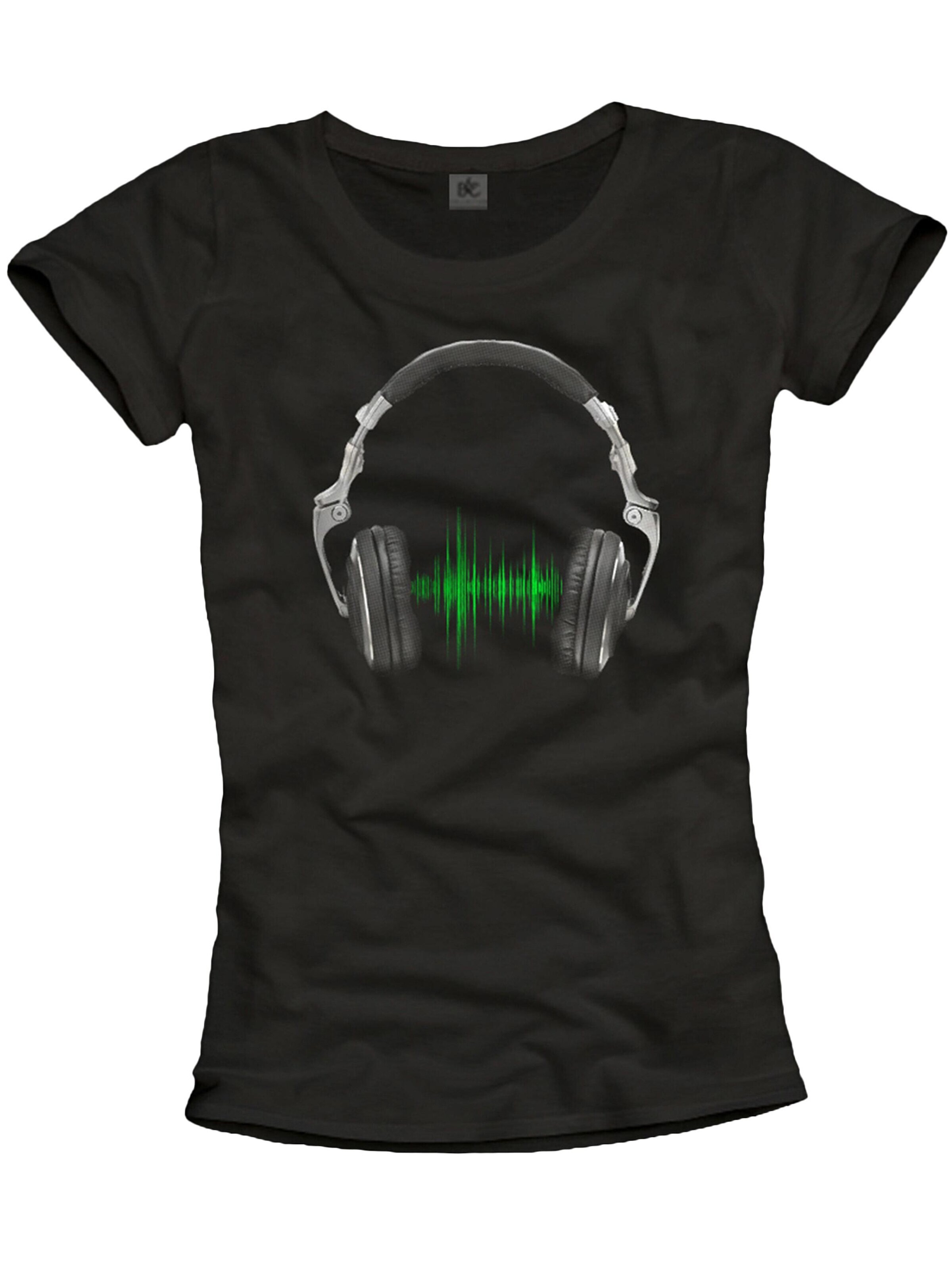 MAKAYA Shirt 'Kopfhörer Equalizer' in Black: front
