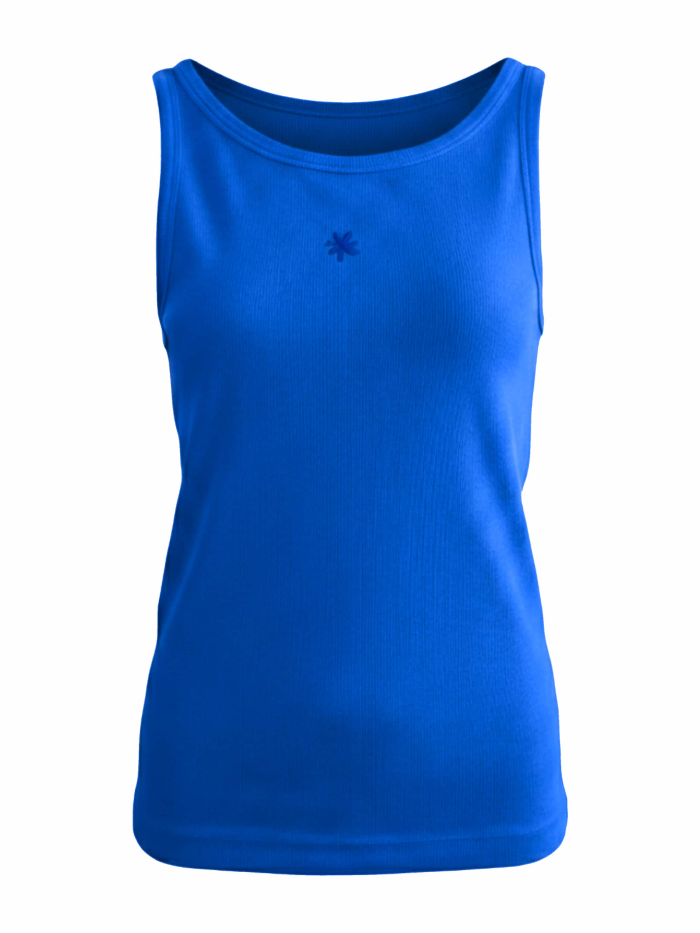 LIKS. Munich Top 'Top Rippe' in Blauw: voorkant