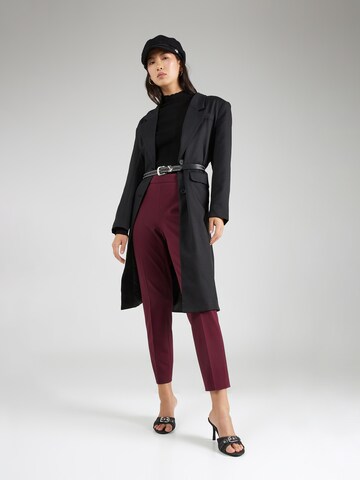 BOSS Regular Trousers with creases 'TILUNARA' in Red