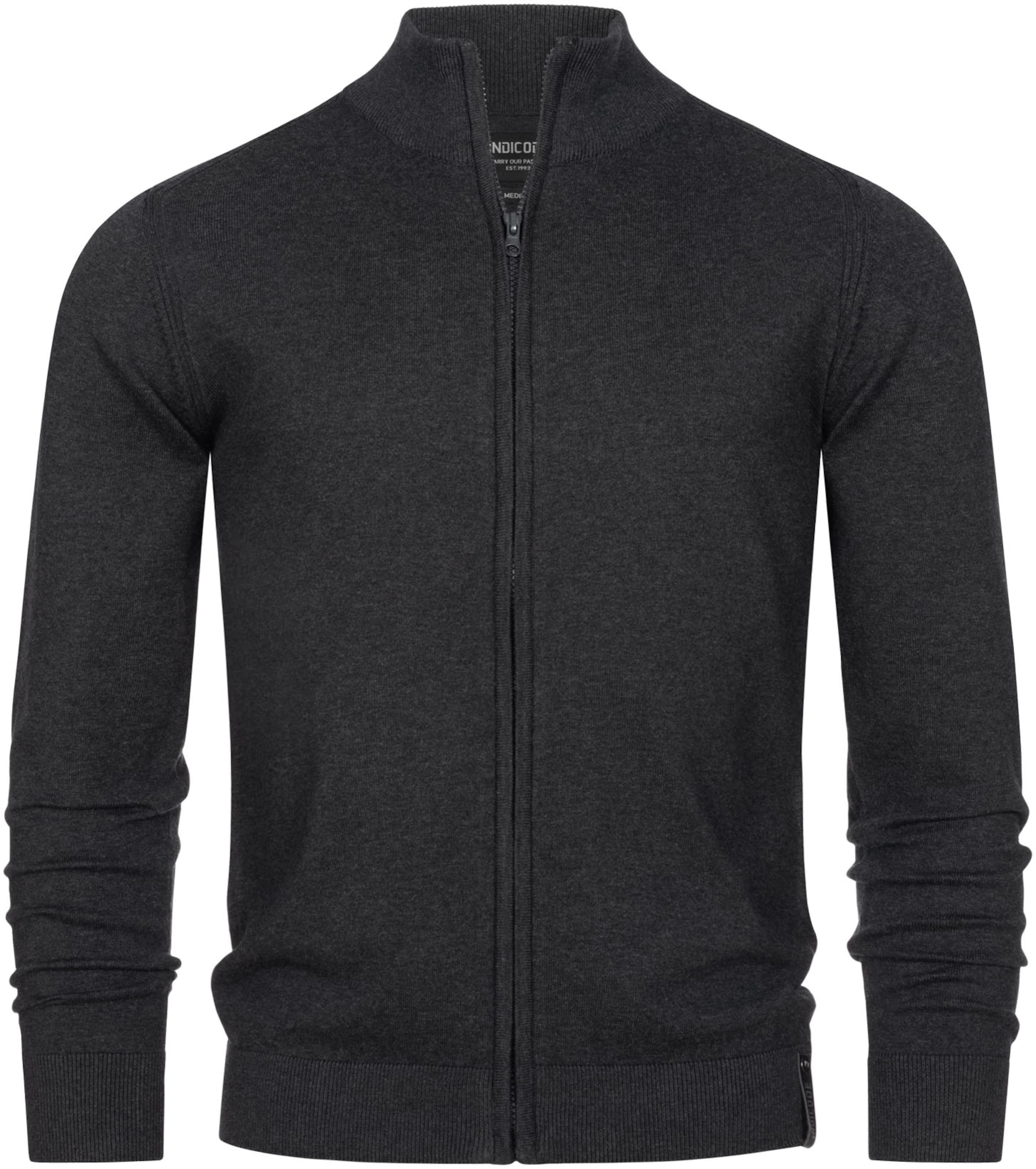 INDICODE JEANS Strickjacke in Schwarz: Vorderseite