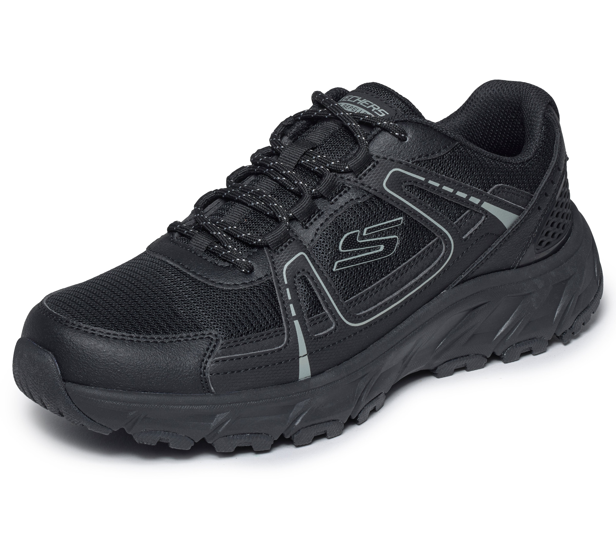 SKECHERS Poolsaabas 'HILLCREST 2.0 - SABBADAY FALL', värv must: eest vaates