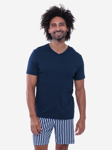Mey Pajama short 'Graphic Stripes' in Blue