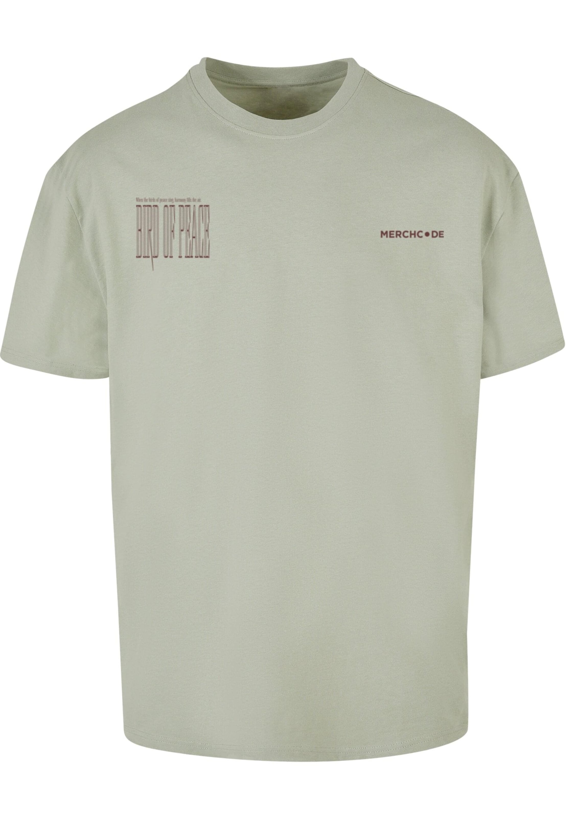 Merchcode Shirt 'Birds Of Peace 2' in Groen: voorkant