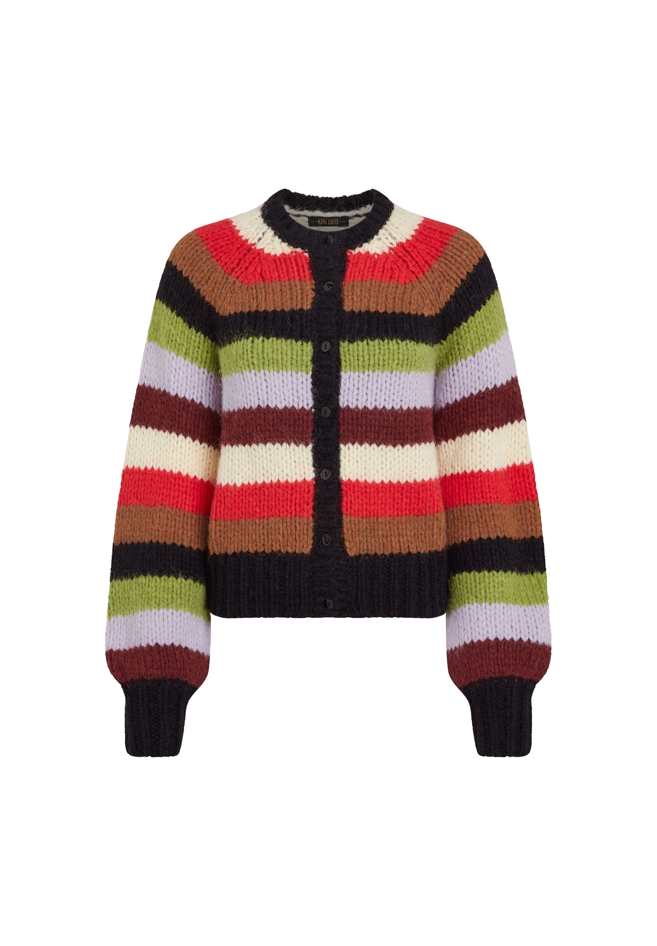 King Louie Strickjacke 'Campo' in Mischfarben: Vorderseite