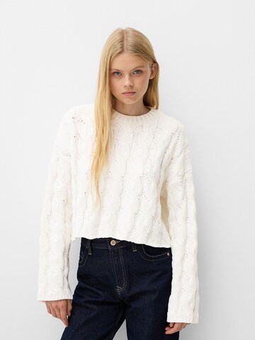 Pull-over Bershka en beige : devant