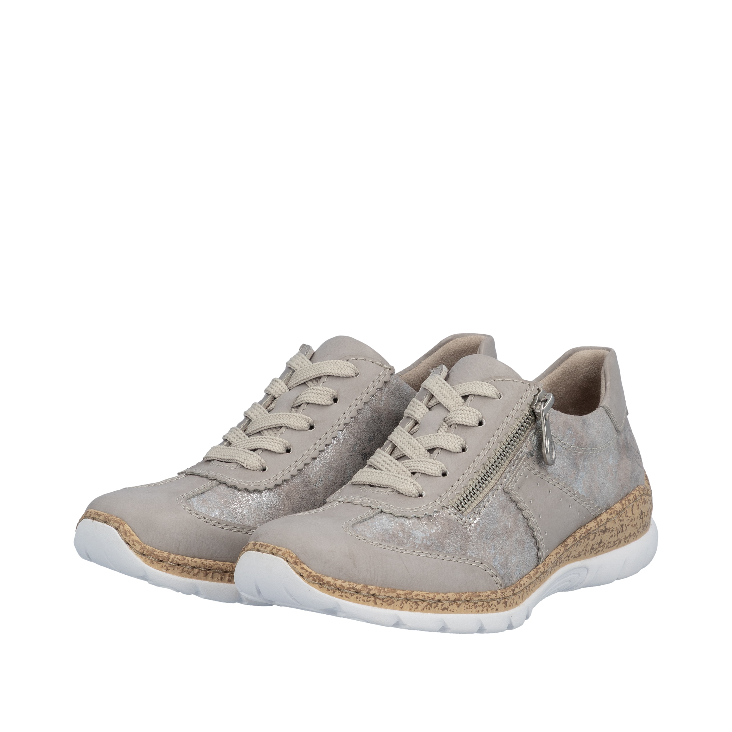 Chaussure à lacets Rieker en beige