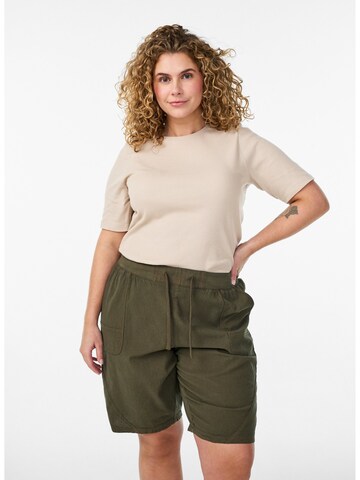 Zizzi Lużny krój Spodnie 'Jeasy' w kolorze zielony