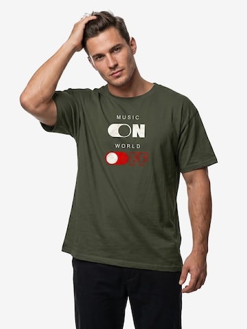 MAKAYA Shirt 'World Off' in Green: front