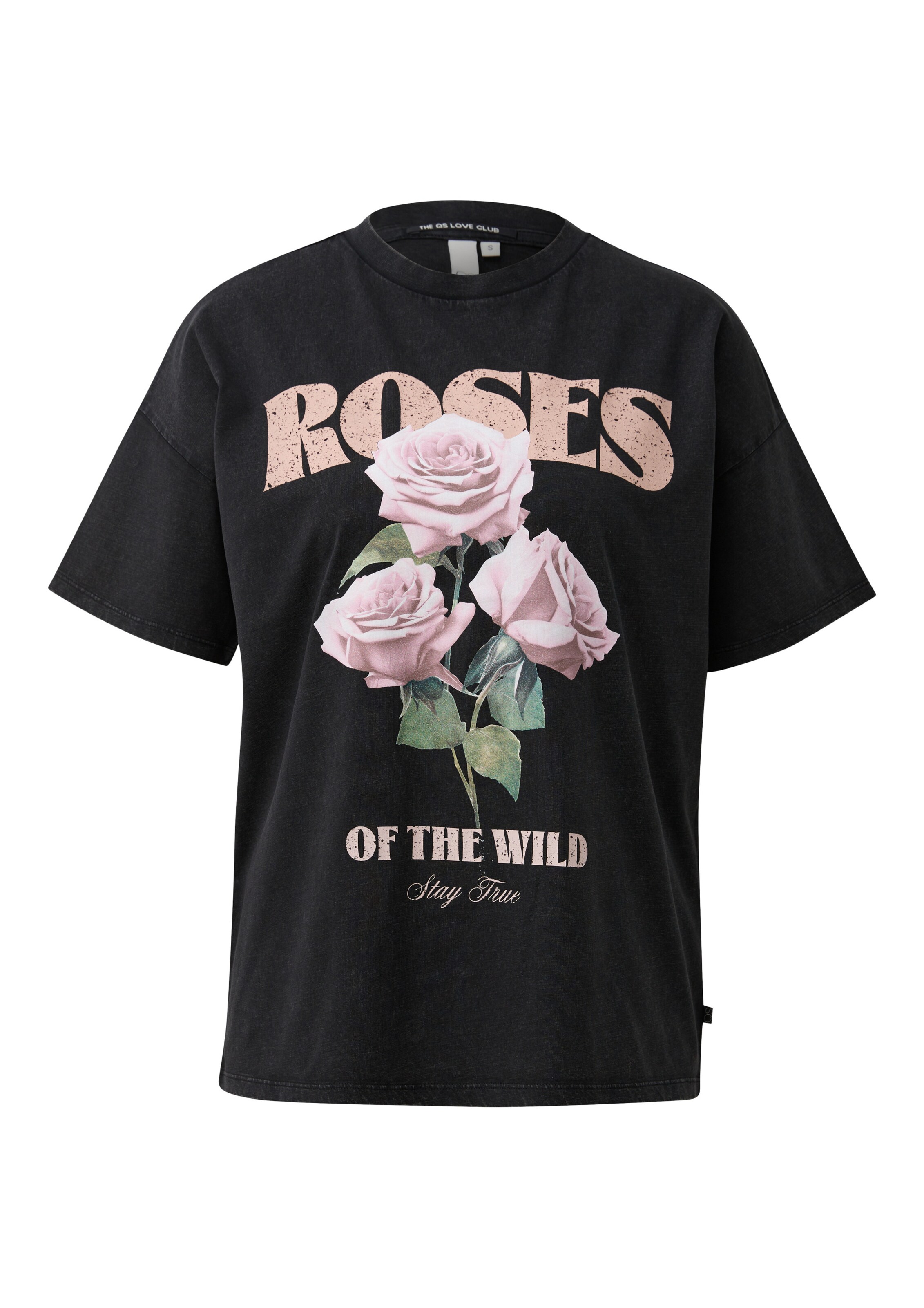 T-shirt QS en noir : devant